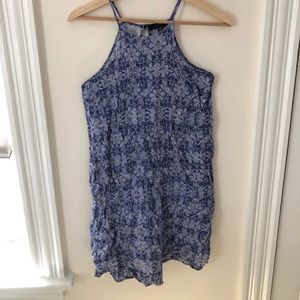 White and blue halter dress